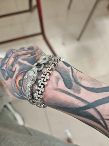 Hip Hop Style Copper Cross with Zircon Inlay Bracelet for Men photo review