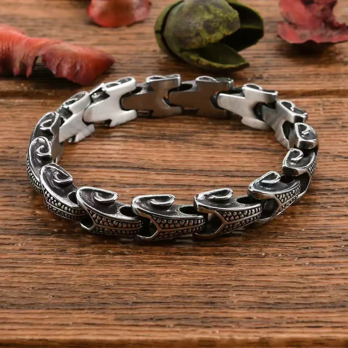 Punk Style Men's Retro Dragon Bone Bracelet for Men