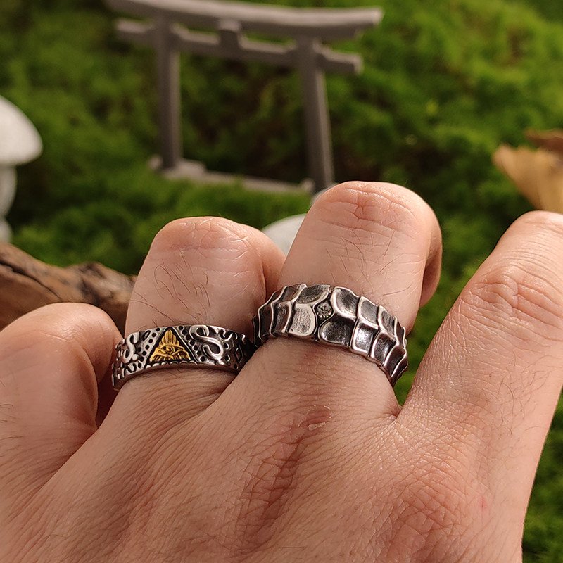 Retro Steel Dragon's Might Textured Dragon-Spine Ring - Image 4