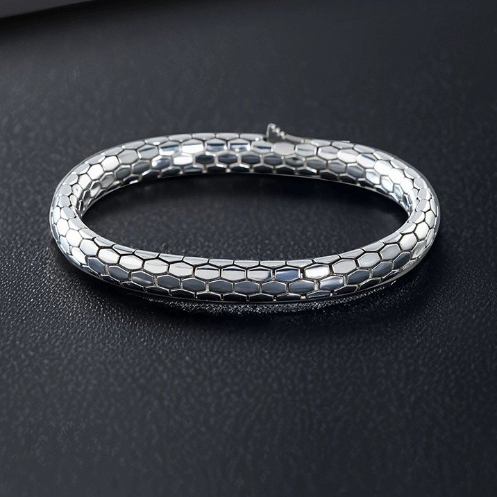 Aesthetic Style Alloy Snake-Scale Bracelet Bracelet for Men - Image 4
