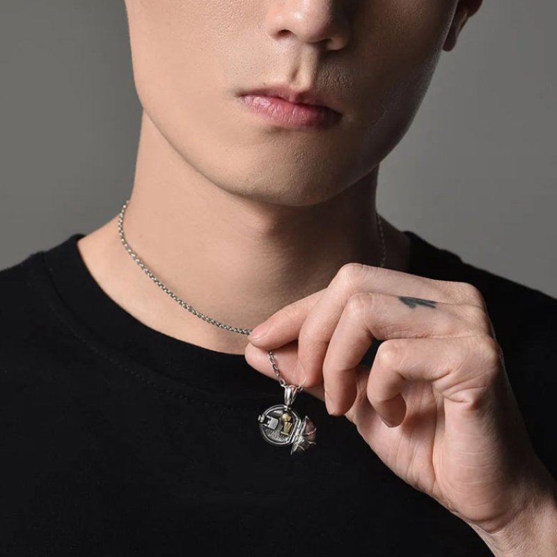 Openable Basketball Pendant With Championship Trophy Kobe Necklace